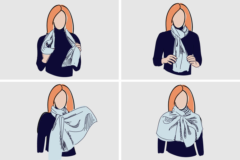 Шелковый шарф: как красиво завязать на шее (30 фото) — Видео советы