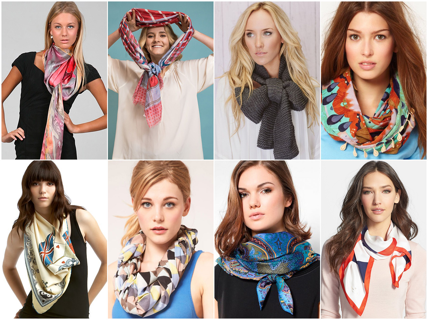 Шелковый шарф: как красиво завязать на шее (30 фото) — Видео советы