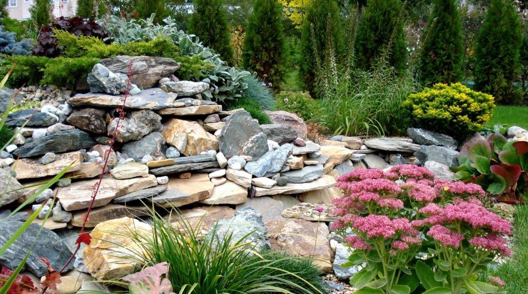 Как сделать клумбу из камней и стильно украсить сад своими руками