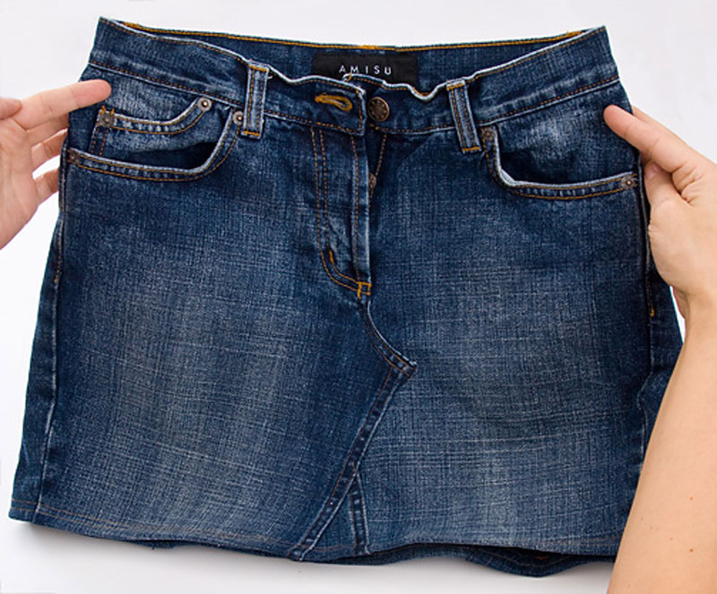 Как сшить юбку из старых джинсов своими руками