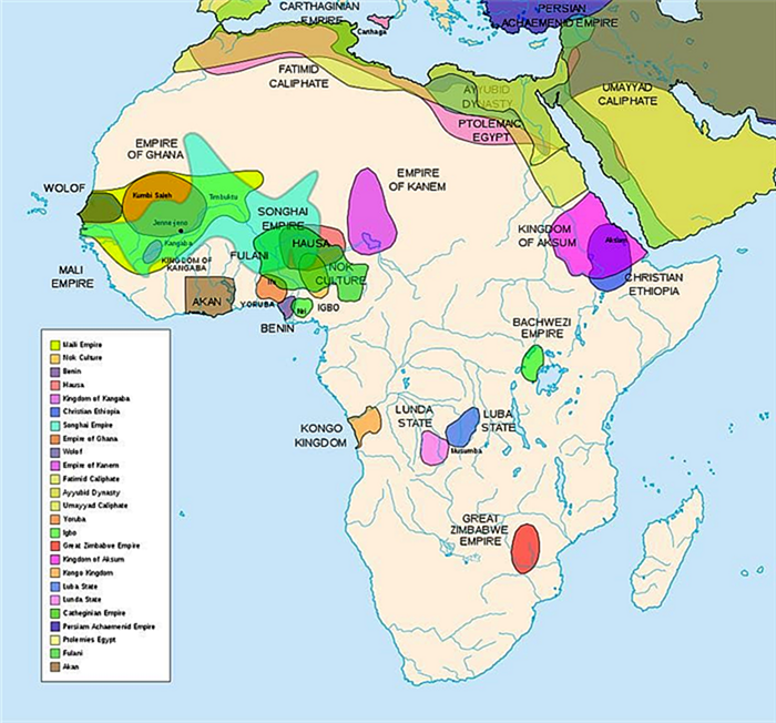 Карта древнего африканского искусства и племен