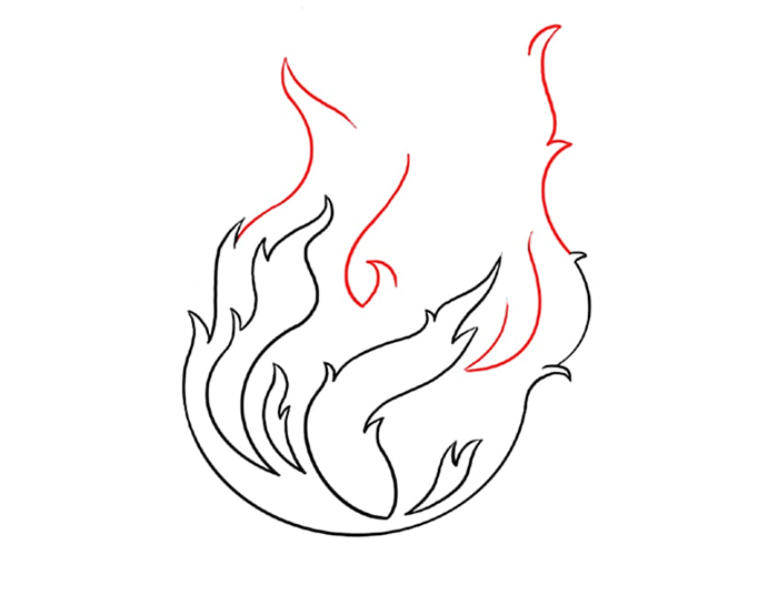 Огненное рисование Шаг 5a