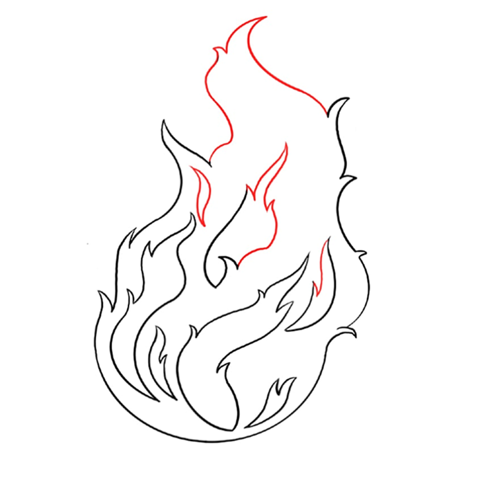 Огненное рисование Шаг 5b