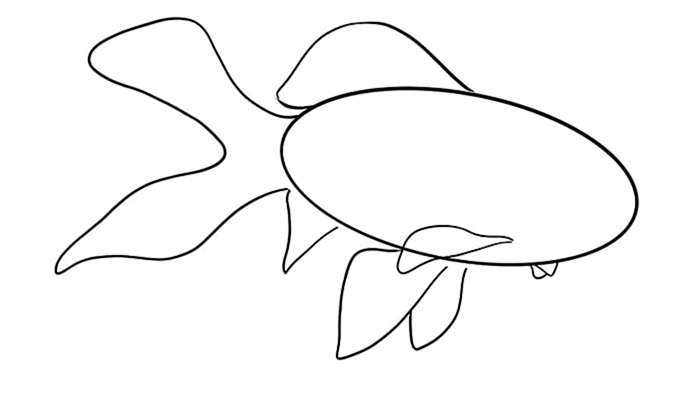 рисунок золотой рыбки 7