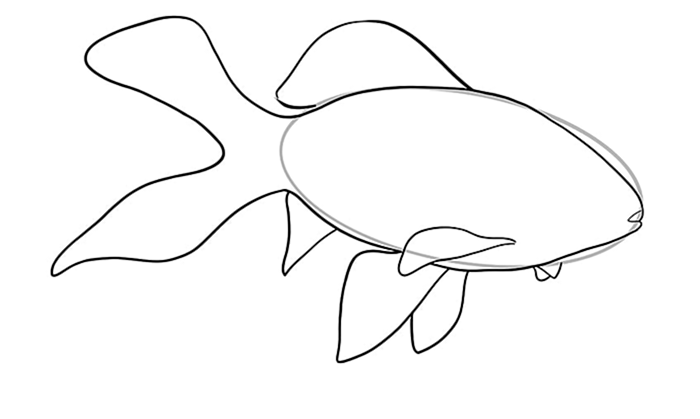 рисунок золотой рыбки 8