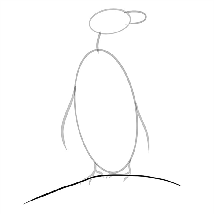 Легкое рисование пингвина Шаг 07