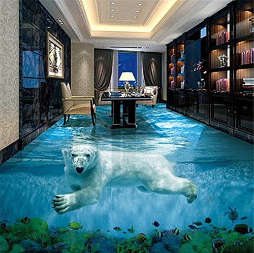 Полярный медведь подводный мир 3D стерео пол ванная комната большой пользовательский водонепроницаемые обои, 350 * 245 см
