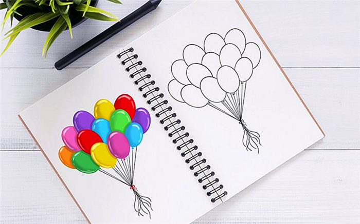 как нарисовать воздушный шар