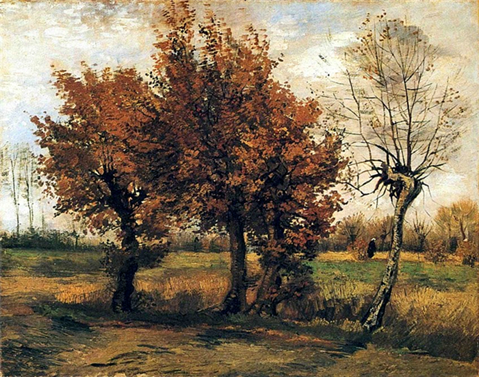 Картина с осенним пейзажем