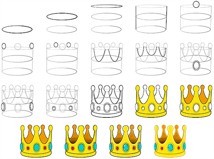 как легко нарисовать корону