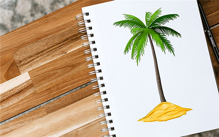 Как нарисовать пальмовое дерево