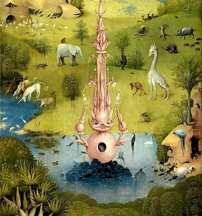 Животные в триптихе Босха - левая панель