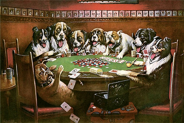 Собаки, играющие в покер Серия картин