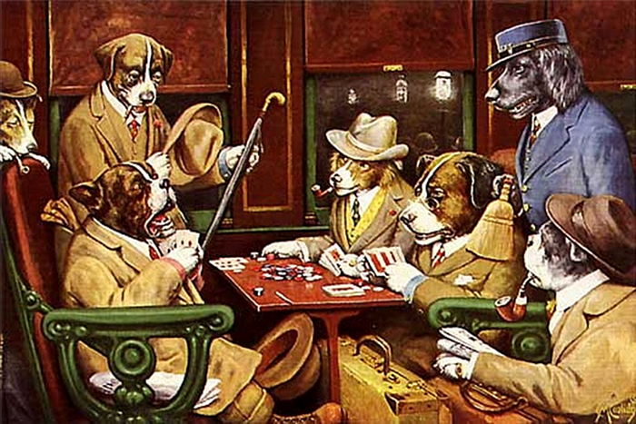 Собаки, играющие в карты Картины