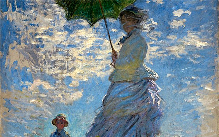 Женщина с парасолем Клода Моне